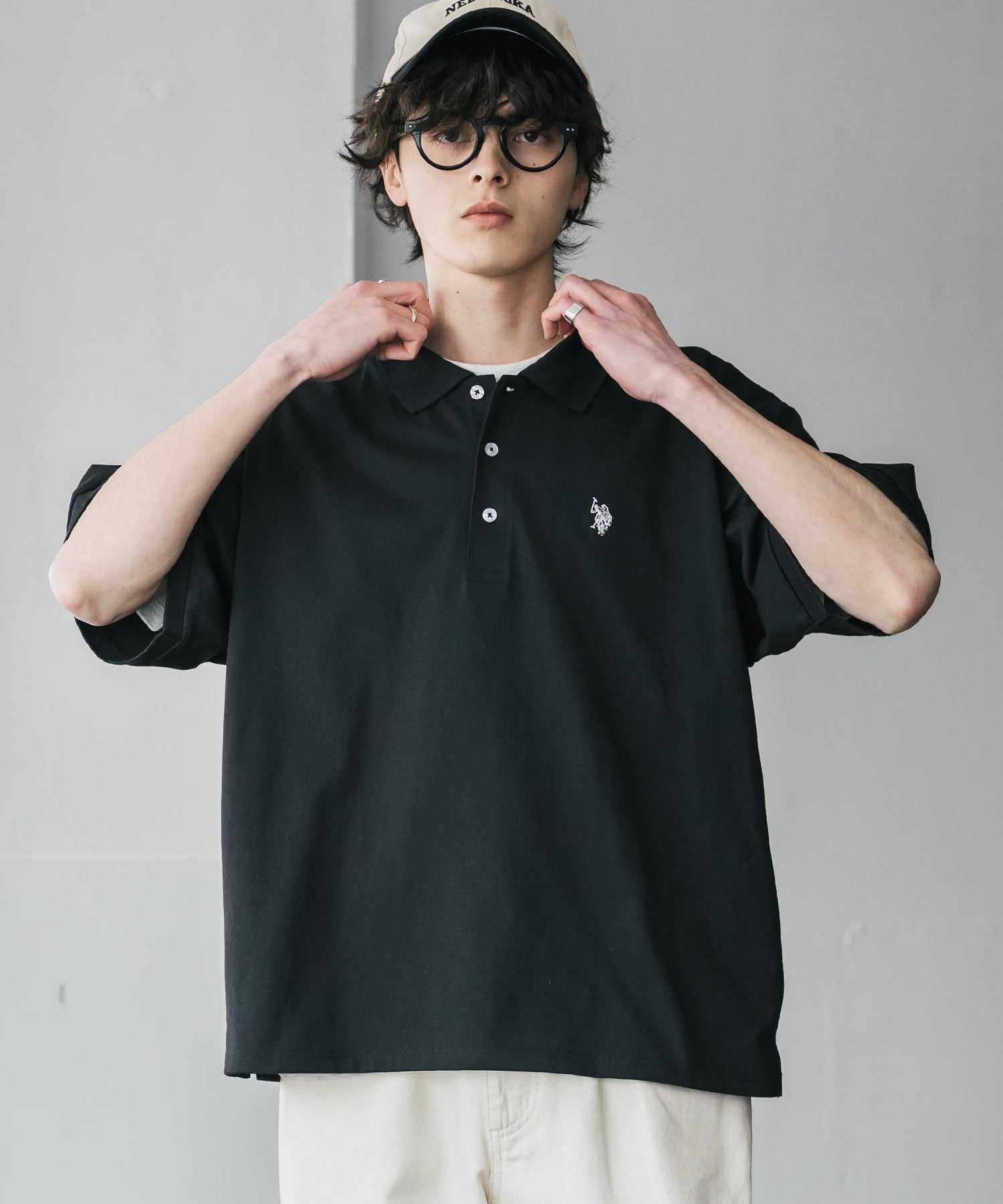U.S. POLO ASSN. / 刺繡標誌天竺短袖Polo衫