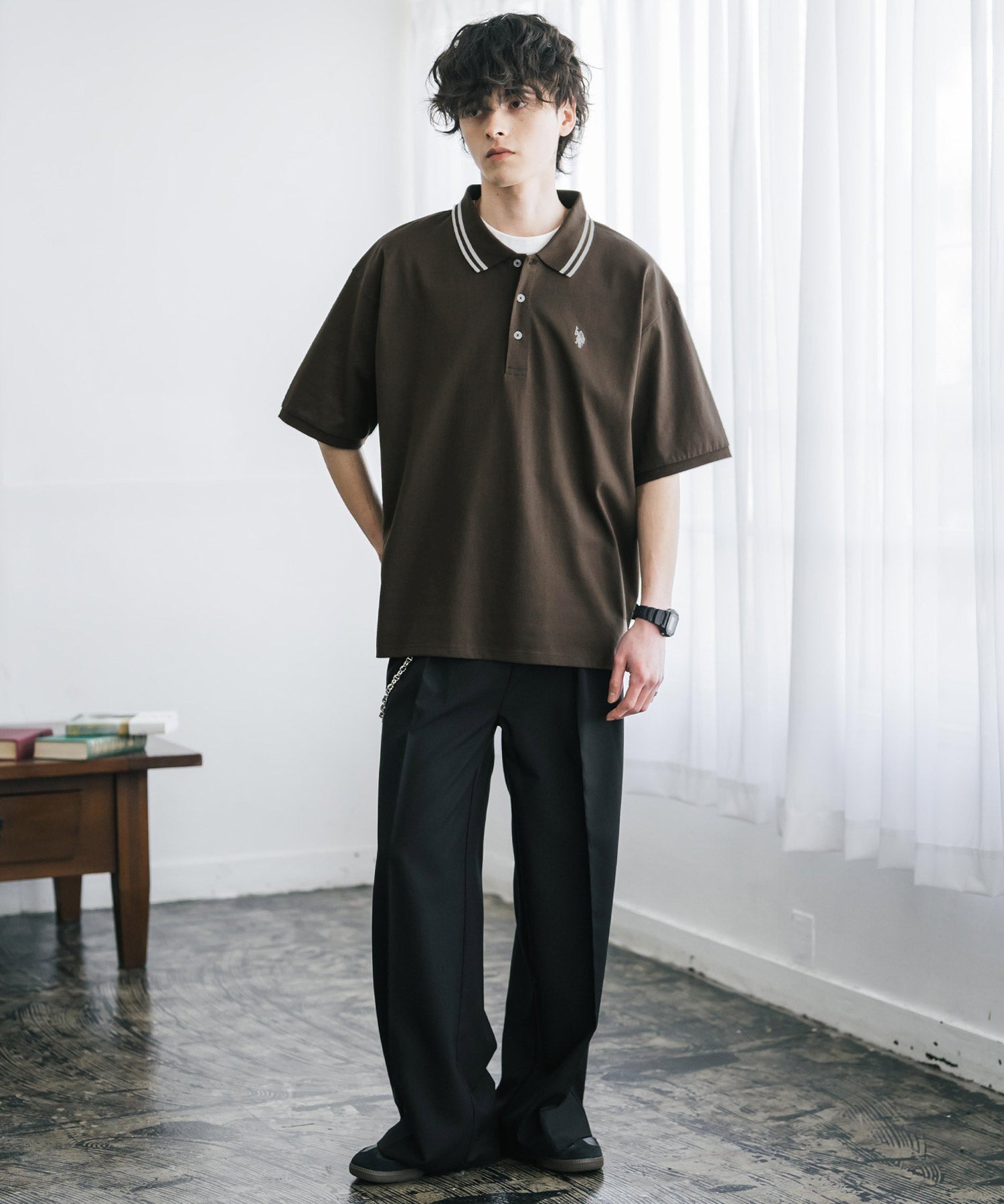 U.S. POLO ASSN. / 刺繡標誌天竺短袖Polo衫