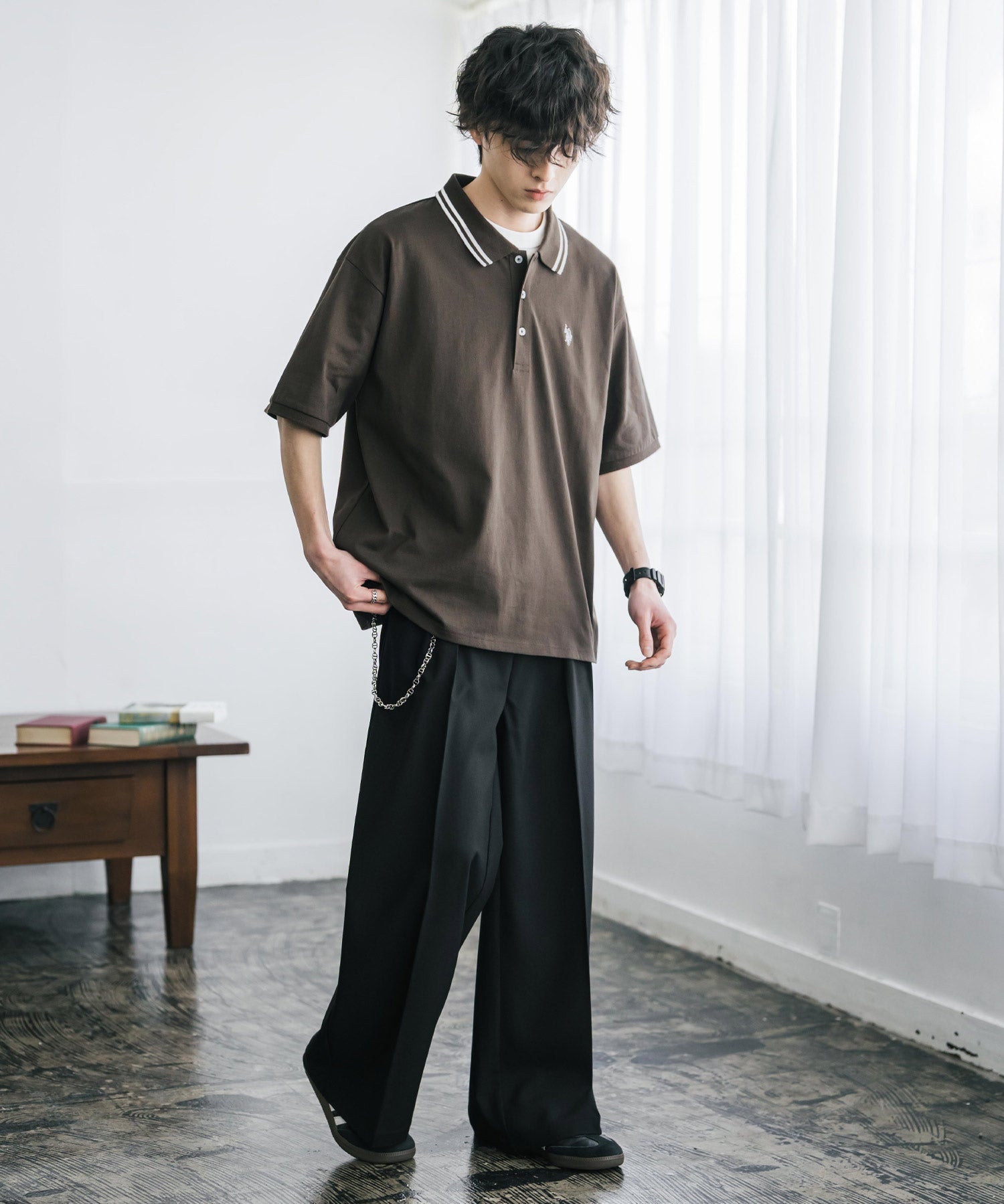 U.S. POLO ASSN. / 刺繡標誌天竺短袖Polo衫