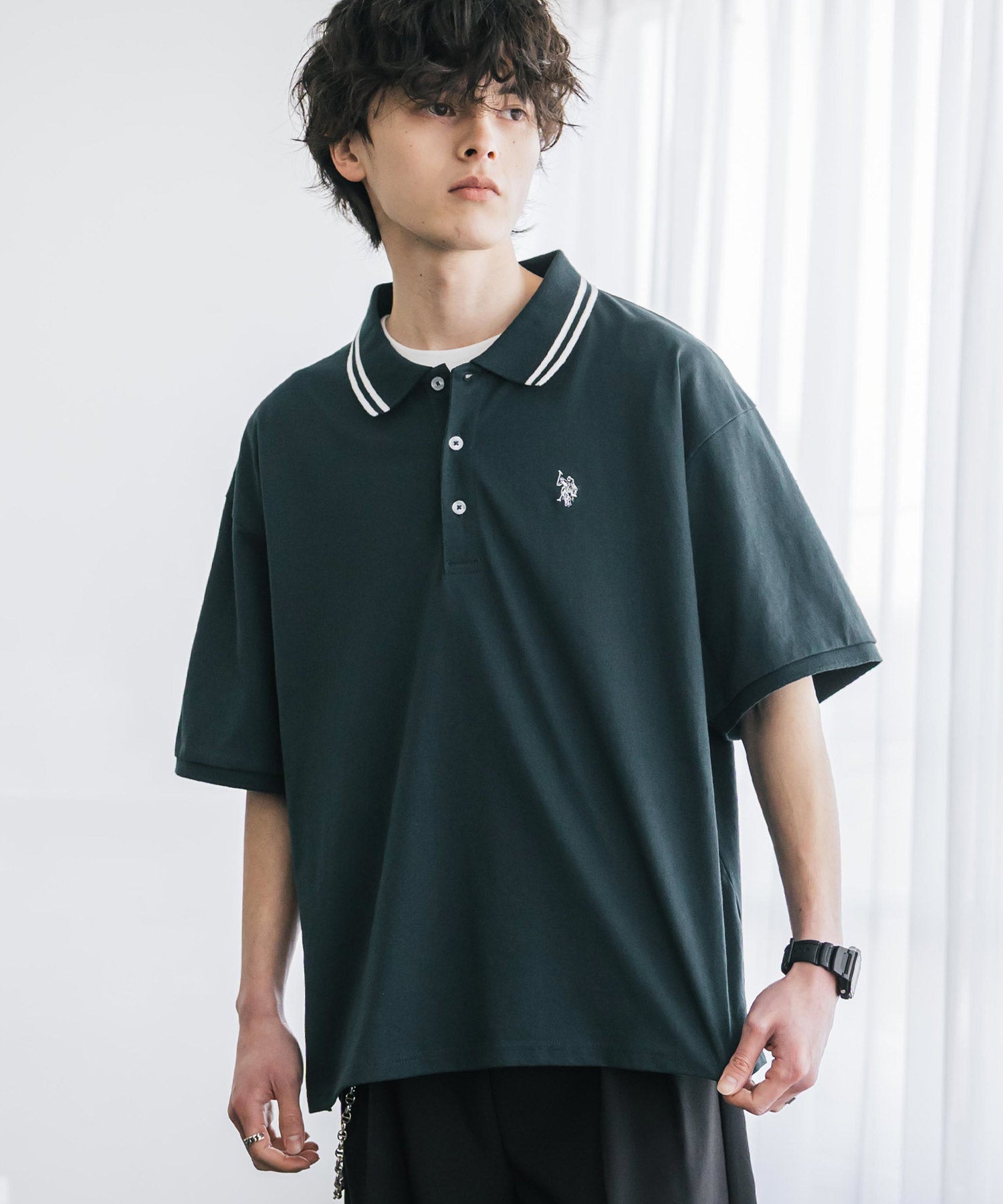U.S. POLO ASSN. / 刺繡標誌天竺短袖Polo衫