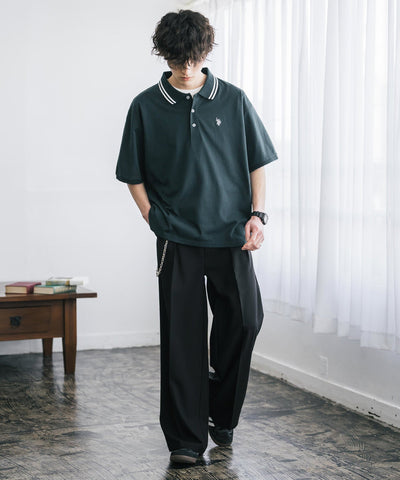 U.S. POLO ASSN. / 刺繡標誌天竺短袖Polo衫
