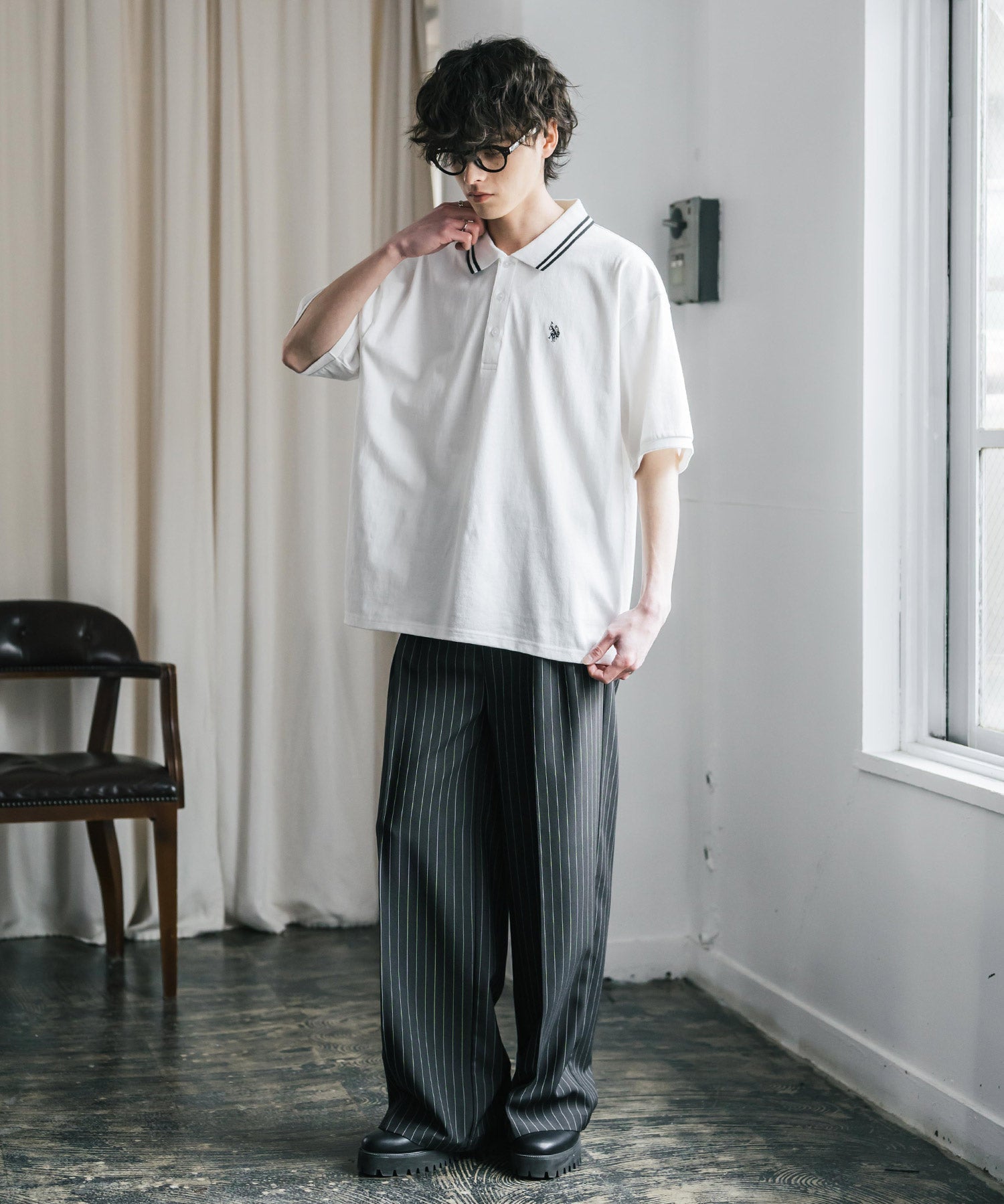 U.S. POLO ASSN. / 刺繡標誌天竺短袖Polo衫
