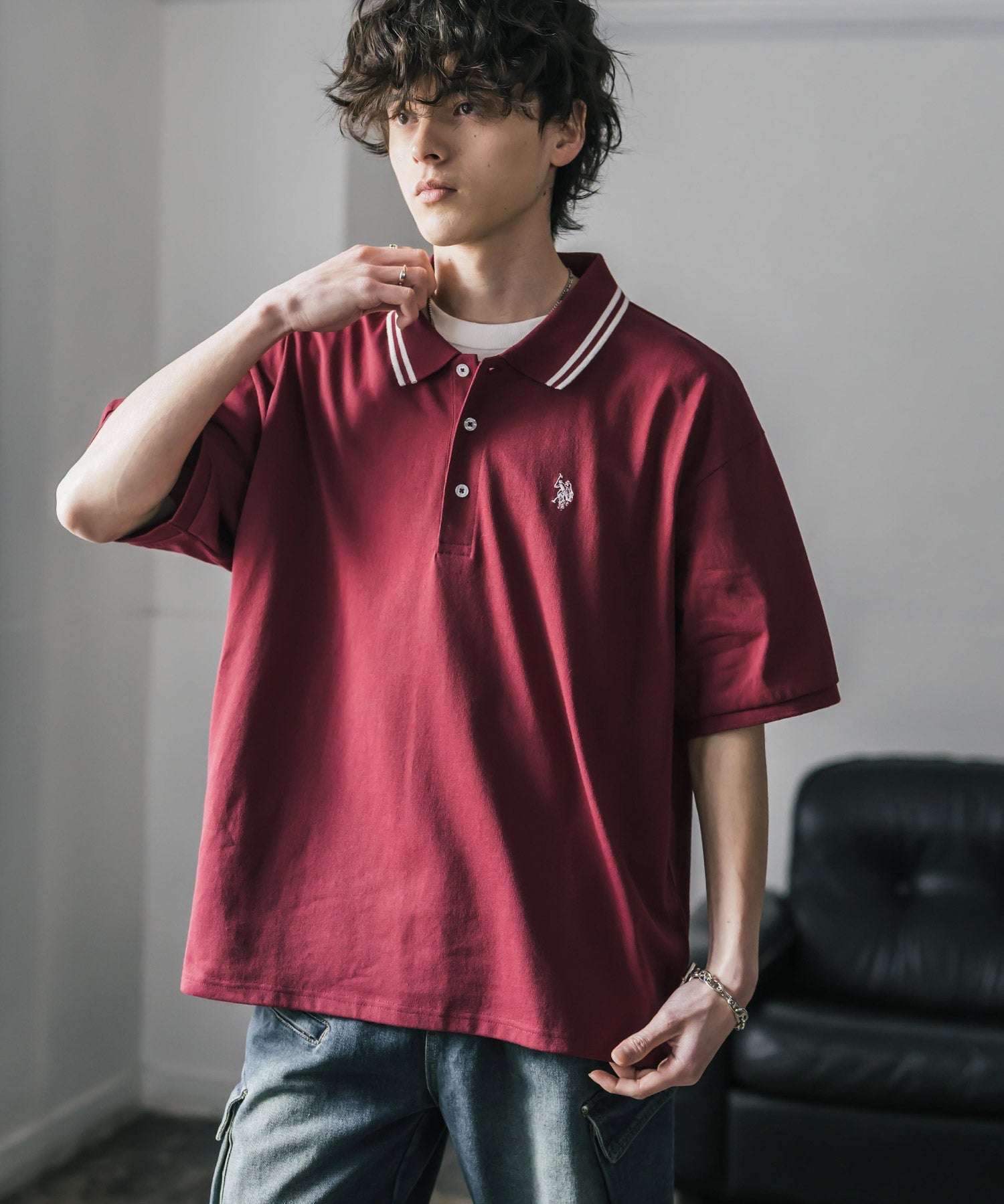 U.S. POLO ASSN. / 刺繡標誌天竺短袖Polo衫