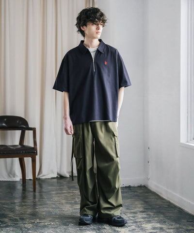 U.S. POLO ASSN. / 半拉鍊刺繡短袖 Polo 衫