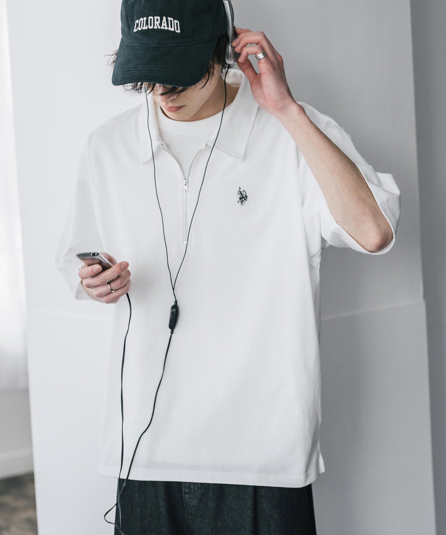U.S. POLO ASSN. / 半拉鍊刺繡短袖 Polo 衫