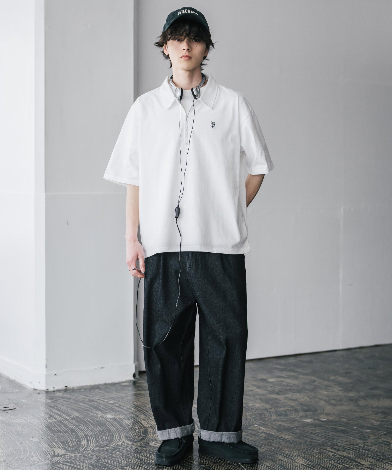U.S. POLO ASSN. / 半拉鍊刺繡短袖 Polo 衫