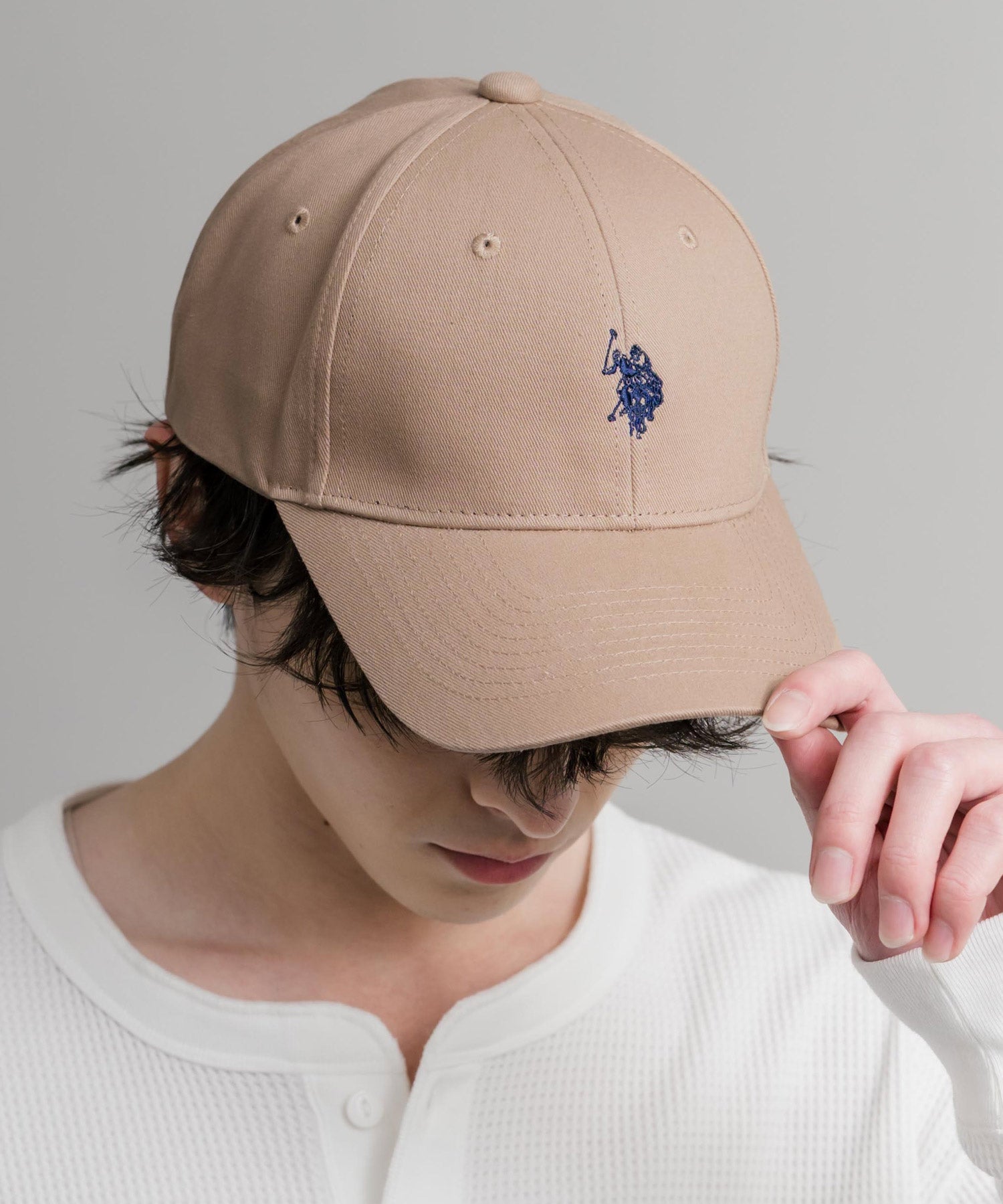 U.S. POLO ASSN. / 刺繡標誌純棉斜紋棒球帽