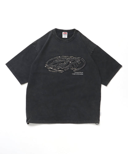 BEN DAVIS WHITE LABEL OVAL VNTG DRAW STRING TEE / 標誌 短袖T恤