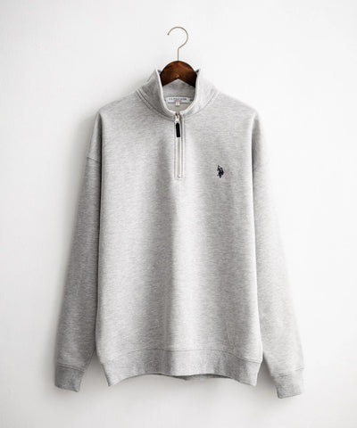 U.S. POLO ASSN. / 寬鬆 刷毛刺繡 半拉鍊開襟衫（日本聯名限定）