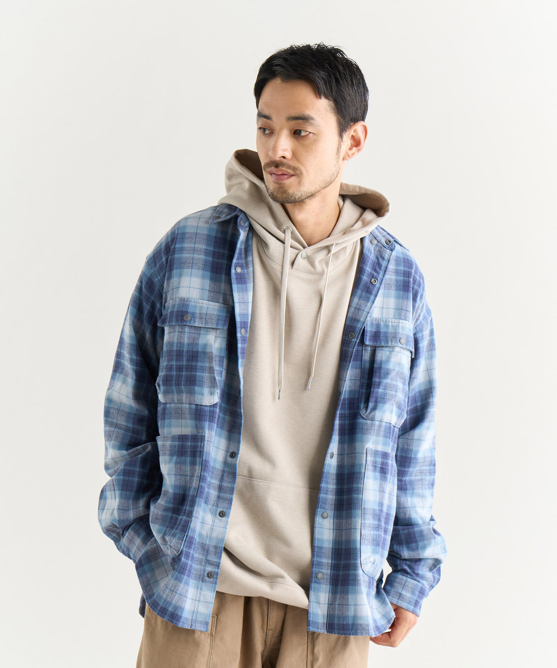 NANGA FADE TARTAN CHECK CAMP SHIRT / 格紋營地襯衫
