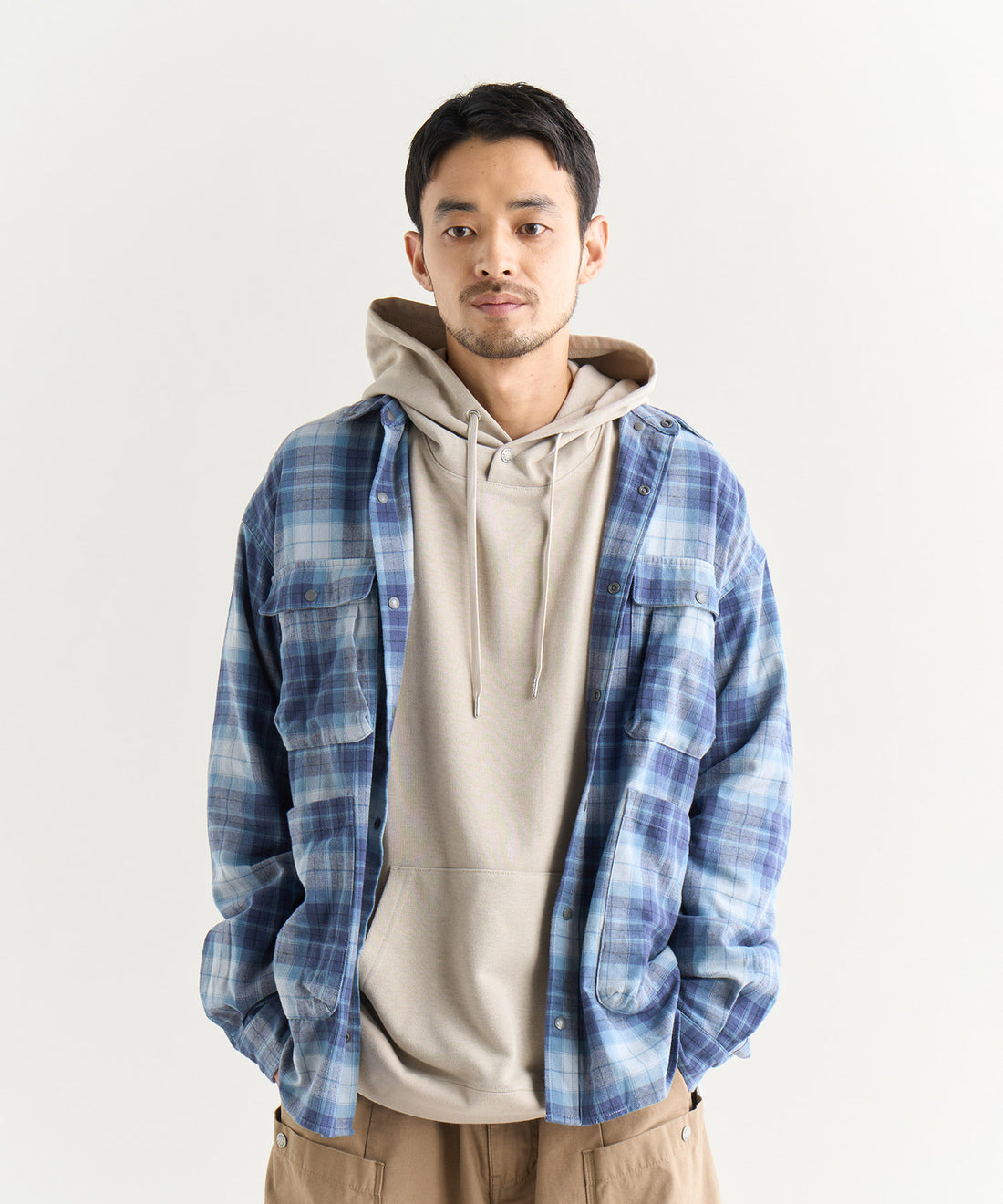NANGA FADE TARTAN CHECK CAMP SHIRT / 格紋營地襯衫