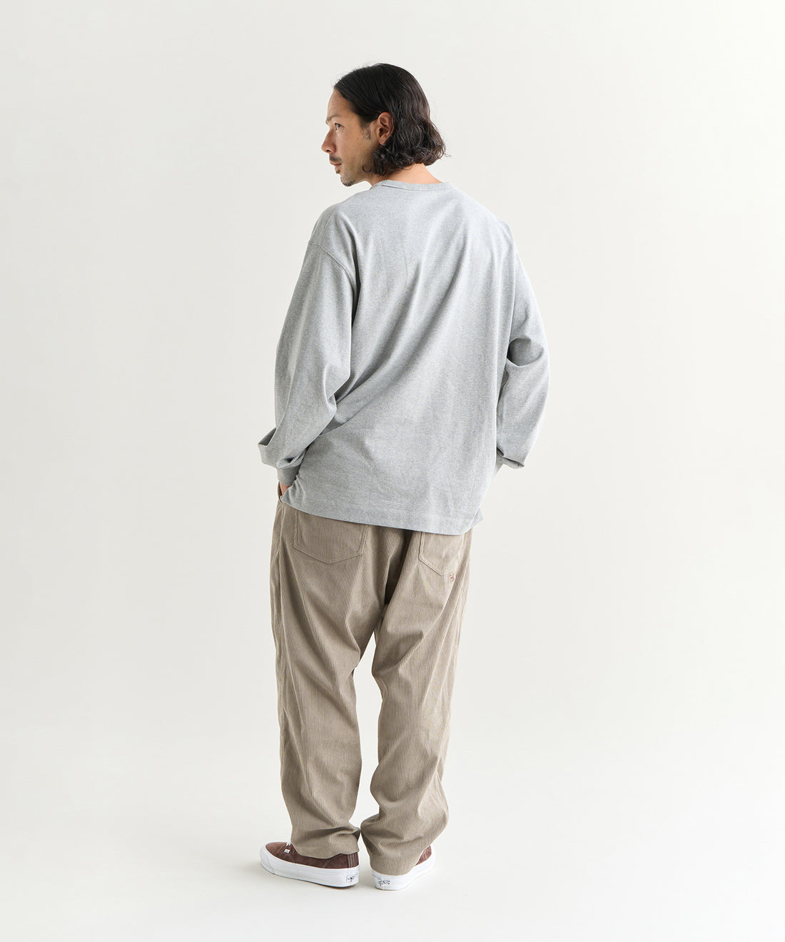 NANGA ECO HYBRID BOX LOGO EMBROIDERY L/S TEE(UNISEX) / 刺繡長袖T恤