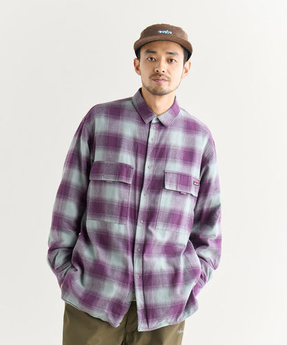 NANGA OMBRE CHECK W PK BOX SHIRT / 雙口袋機能格紋襯衫