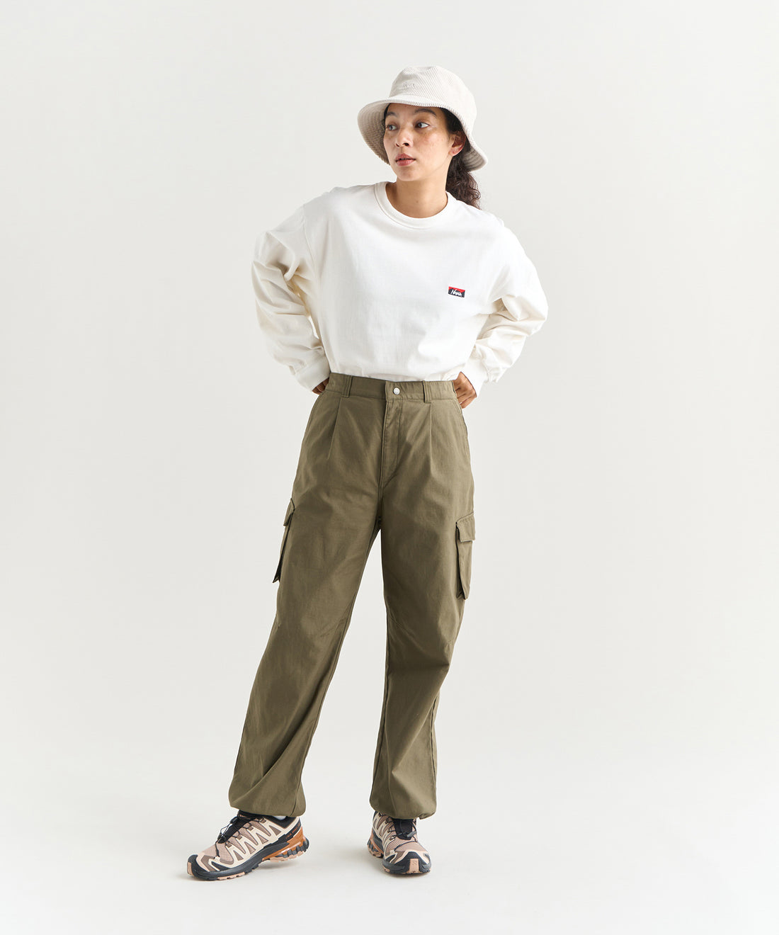 NANGA ECO HYBRID BOX LOGO EMBROIDERY L/S TEE(UNISEX) / 刺繡長袖T恤