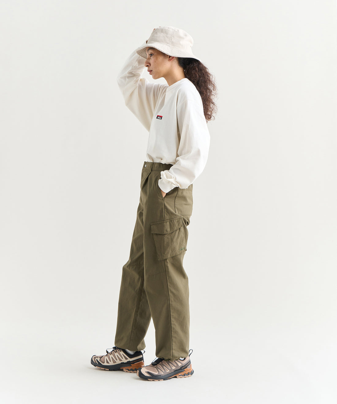 NANGA ECO HYBRID BOX LOGO EMBROIDERY L/S TEE(UNISEX) / 刺繡長袖T恤