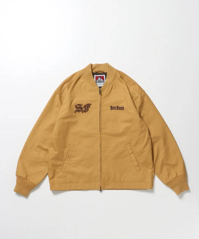 BEN DAVIS / 復古刺繡羅紋袖口 帆布工作外套