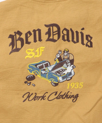 BEN DAVIS / 復古刺繡羅紋袖口 帆布工作外套