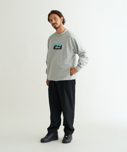 NANGA ECO HYBRID BOX LOGO SWEATSHIRT(UNISEX) / 拉克蘭袖 圓領衫