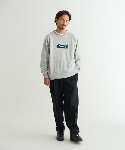NANGA ECO HYBRID BOX LOGO SWEATSHIRT(UNISEX) / 拉克蘭袖 圓領衫