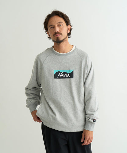 NANGA ECO HYBRID BOX LOGO SWEATSHIRT(UNISEX) / 拉克蘭袖 圓領衫