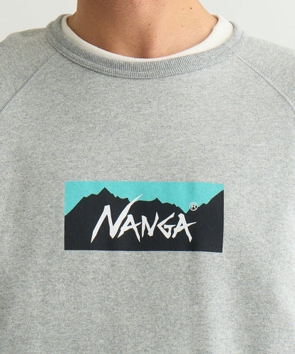 NANGA ECO HYBRID BOX LOGO SWEATSHIRT(UNISEX) / 拉克蘭袖 圓領衫