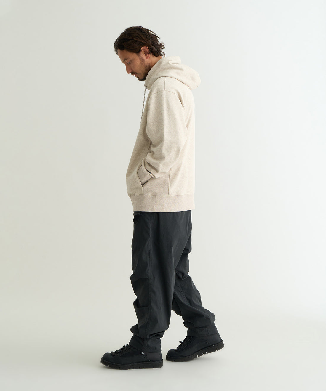 NANGA ECO HYBRID MINI BOX LOGO EMBROIDERY SWEAT HOODIE / 刺繡小標 連帽衫