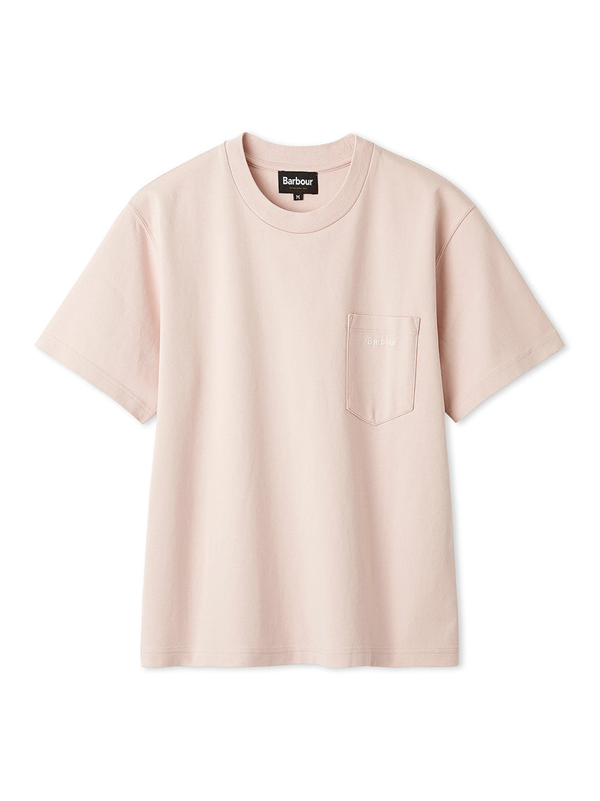 BARBOUR / 胸口刺繡口袋羅馬布 短袖T恤（日本限定/女裝）