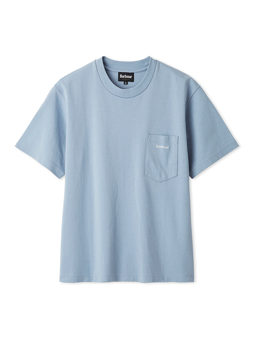 BARBOUR / 胸口刺繡口袋羅馬布 短袖T恤（日本限定/女裝）