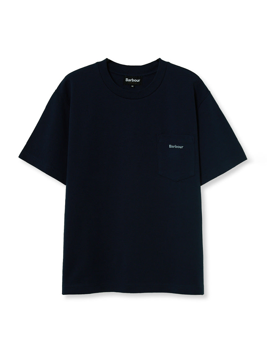 BARBOUR / 胸口刺繡口袋羅馬布 短袖T恤（日本限定/女裝）