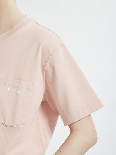BARBOUR / 胸口刺繡口袋羅馬布 短袖T恤（日本限定/女裝）