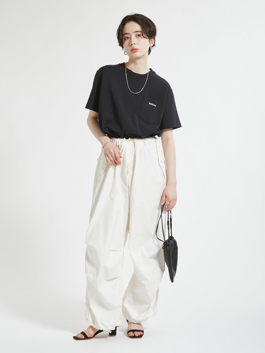 BARBOUR / 胸口刺繡口袋羅馬布 短袖T恤（日本限定/女裝）