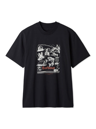 BARBOUR / 戶外圖像拼貼印花 短袖T恤（日本限定）