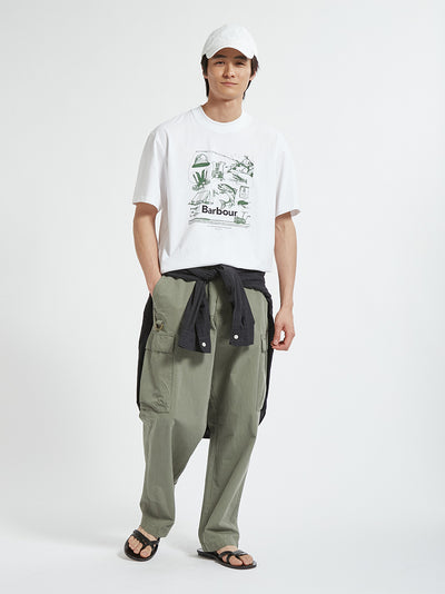 BARBOUR / 戶外圖像拼貼印花 短袖T恤（日本限定）