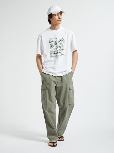 BARBOUR / 戶外圖像拼貼印花 短袖T恤（日本限定）