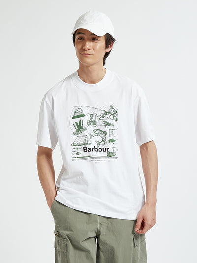 BARBOUR / 戶外圖像拼貼印花 短袖T恤（日本限定）