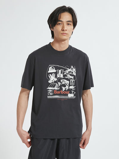BARBOUR / 戶外圖像拼貼印花 短袖T恤（日本限定）