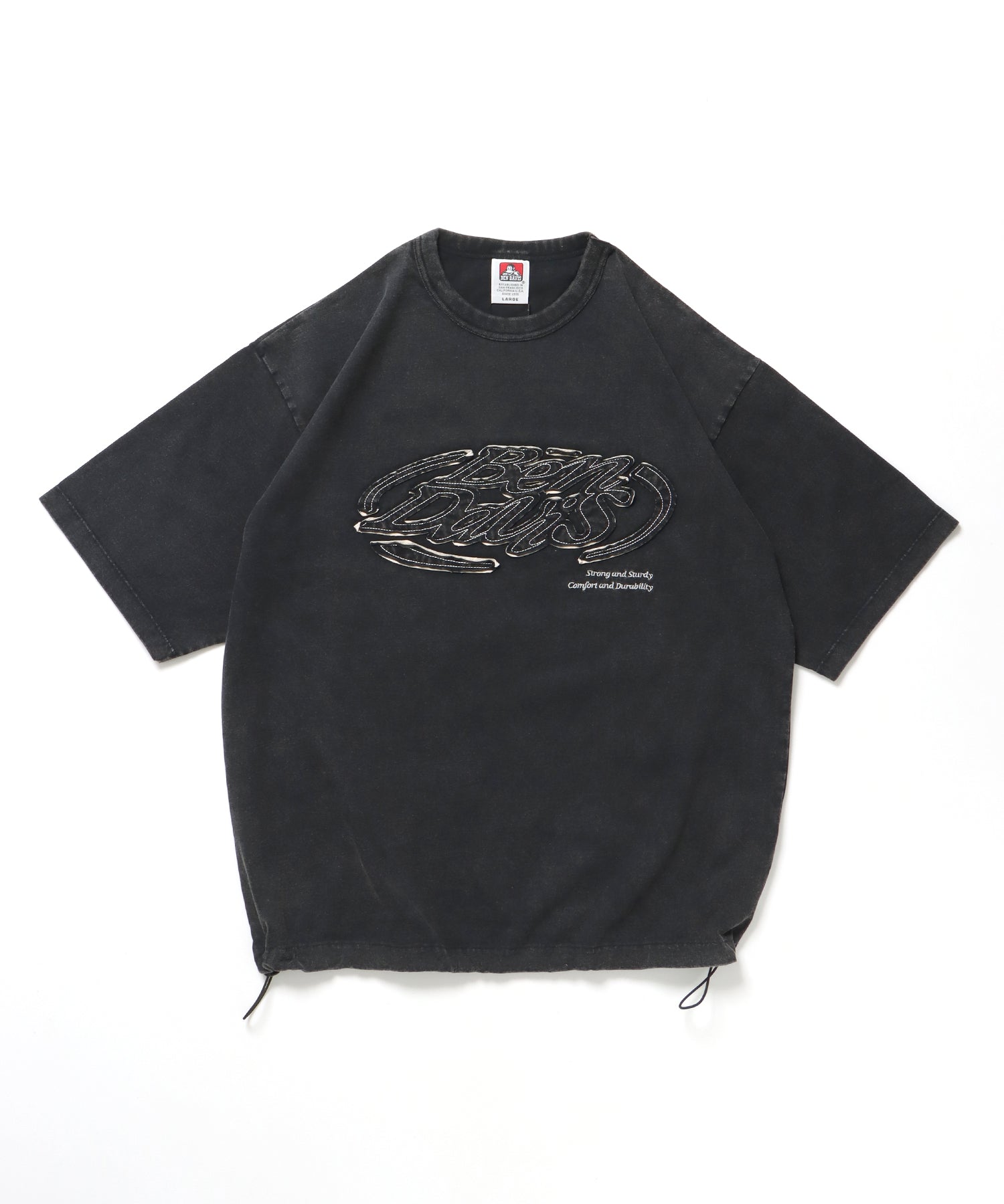 BEN DAVIS WHITE LABEL OVAL VNTG DRAW STRING TEE / 標誌 短袖T恤