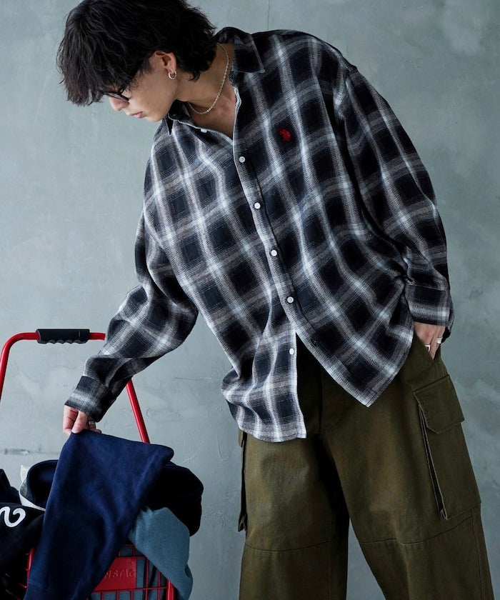 U.S. POLO ASSN. / 柔絨格紋襯衫
