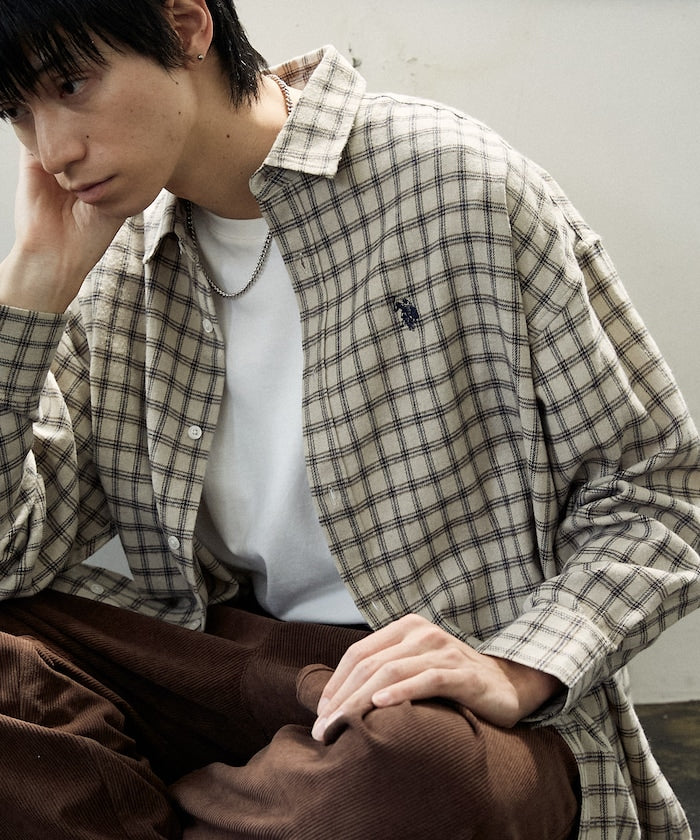 U.S. POLO ASSN. / 柔絨格紋襯衫