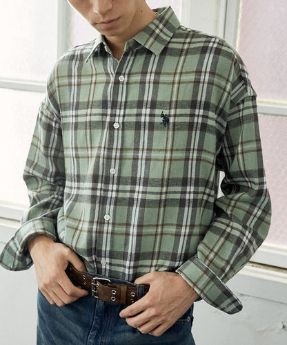 U.S. POLO ASSN. / 柔絨格紋襯衫