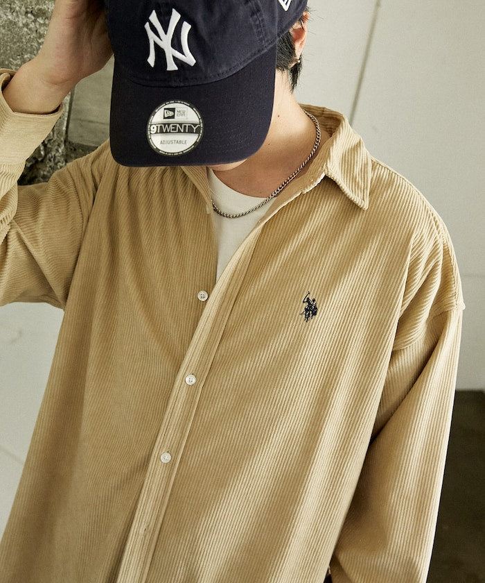 U.S. POLO ASSN. / 刺繡 寬版 燈芯絨 襯衫