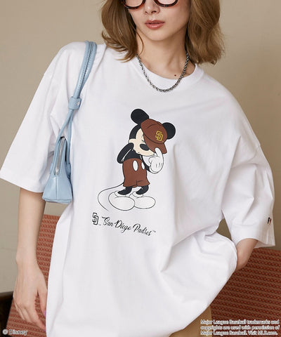 MLB × Mickey Mouse 限定聯名機能印花短袖 T 恤