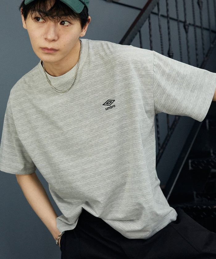 UMBRO / 刺繡條紋短袖T恤