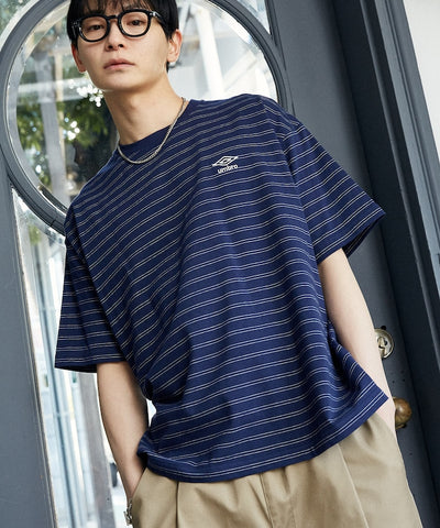 UMBRO / 刺繡條紋短袖T恤