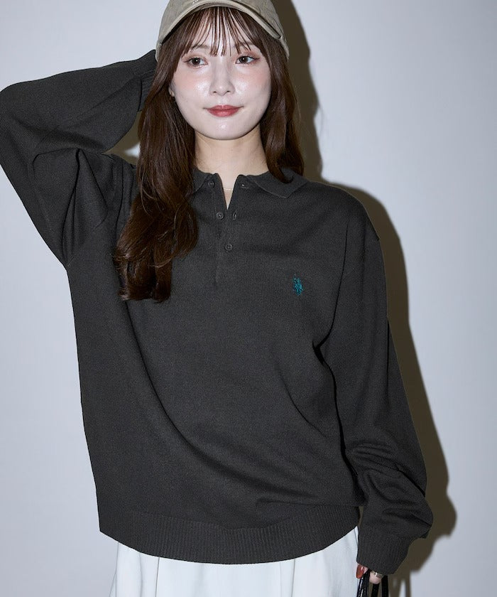 U.S. POLO ASSN. × PUBLUX / 刺繡Polo領針織衫（日本聯名限定）