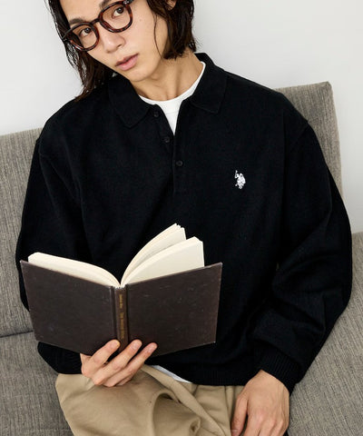 U.S. POLO ASSN. × PUBLUX / 刺繡Polo領針織衫（日本聯名限定）