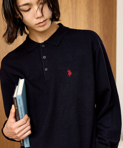 U.S. POLO ASSN. × PUBLUX / 刺繡Polo領針織衫（日本聯名限定）