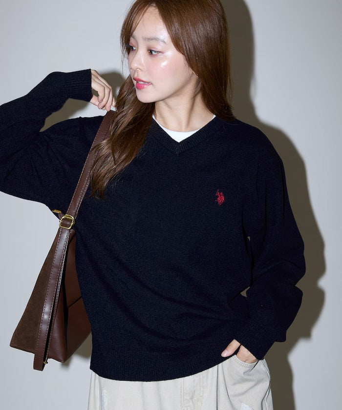 U.S. POLO ASSN. × PUBLUX / 刺繡V領針織衫（日本聯名限定）