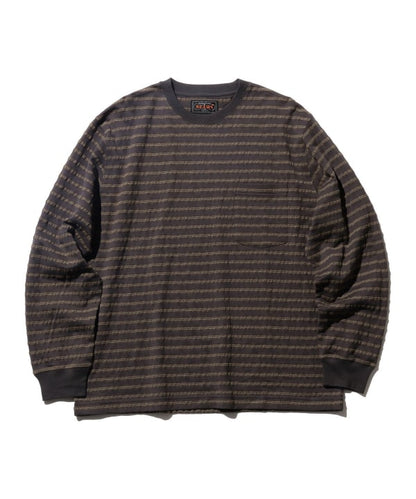 BEAMS PLUS / 立體織紋長袖口袋T恤