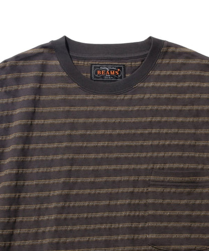 BEAMS PLUS / 立體織紋長袖口袋T恤